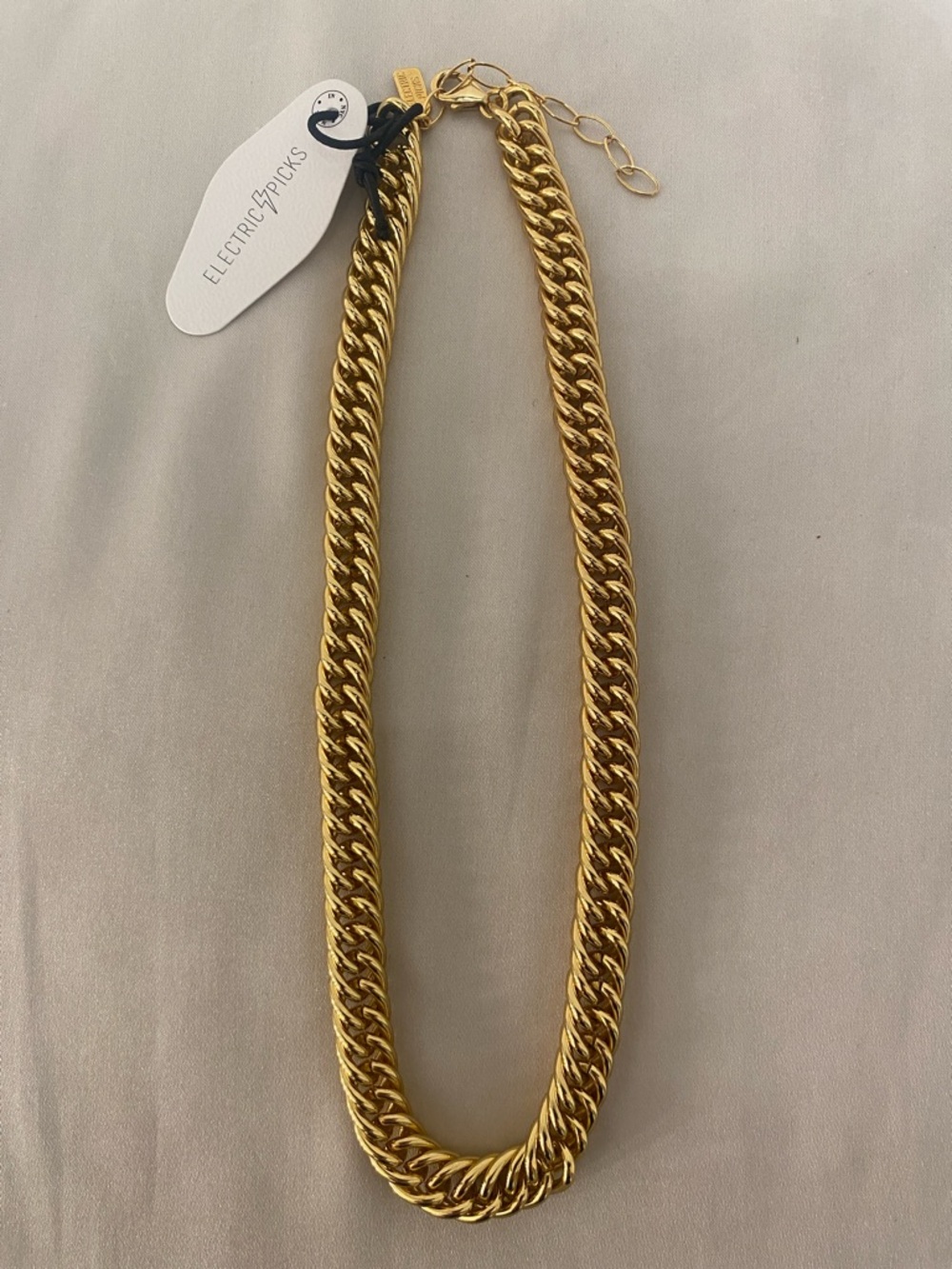 NEW Electric Picks Jewelry Curb Chain Necklace Gold Tone